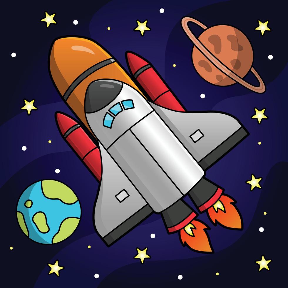 ilustración de dibujos animados de cohete vector