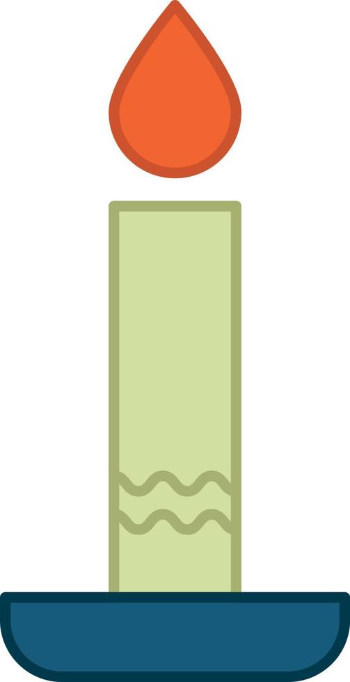 Candle With Cross Filled Outline Icon Vector