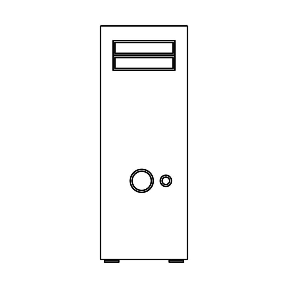 Computer case or system unit black color icon . vector