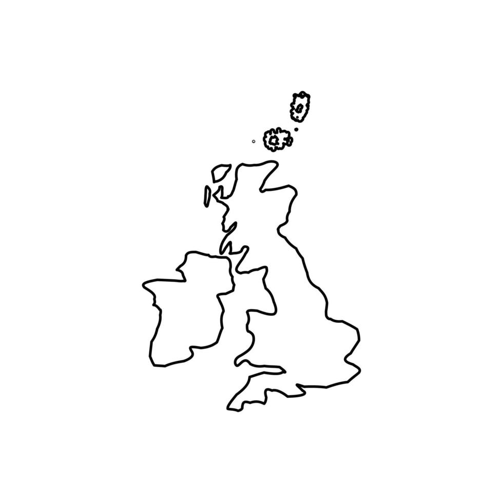 Map of United Kingdom black color icon . vector