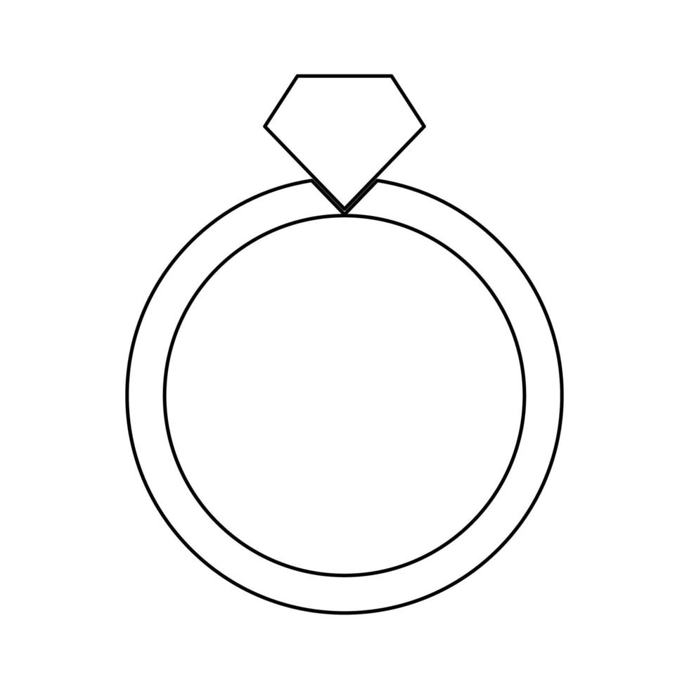 icono de color negro del anillo. vector