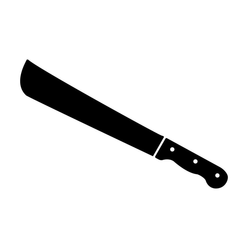 machete o icono negro de cuchillo grande. vector