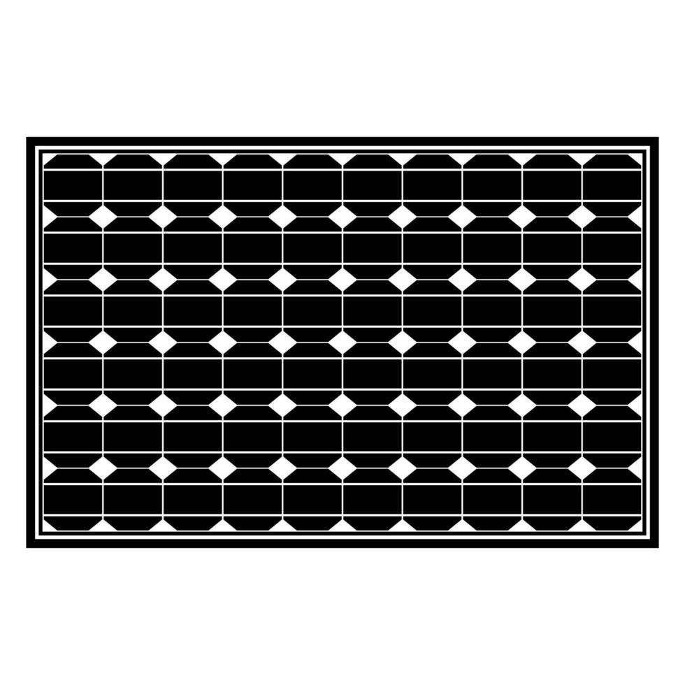 Solar panel black color vector