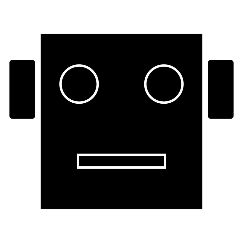 cabeza de robot color negro vector