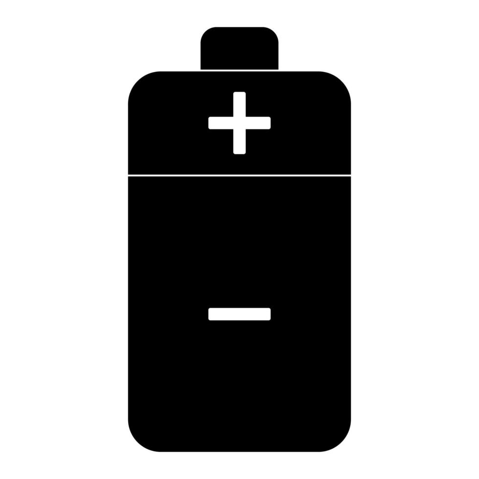 Battery icon black color vector illustration image flat style