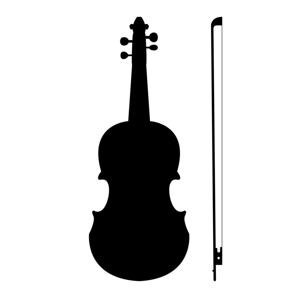 icono de violín color negro vector ilustración imagen estilo plano