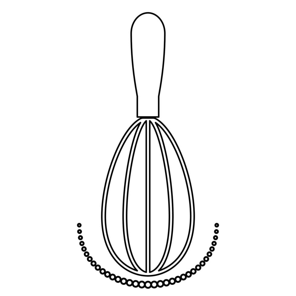 Whisk outline black color vector