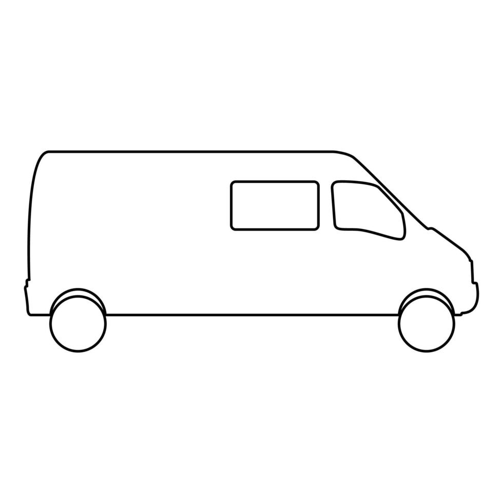Minibus outline black color vector