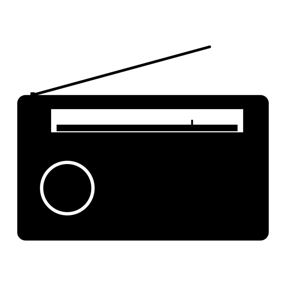 icono de radio color negro vector ilustración imagen estilo plano