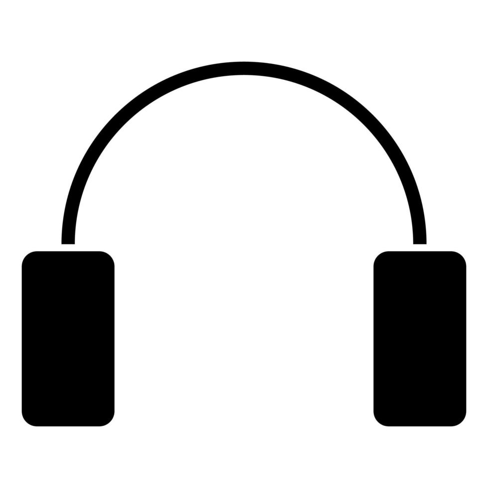 icono de auriculares color negro vector ilustración imagen estilo plano