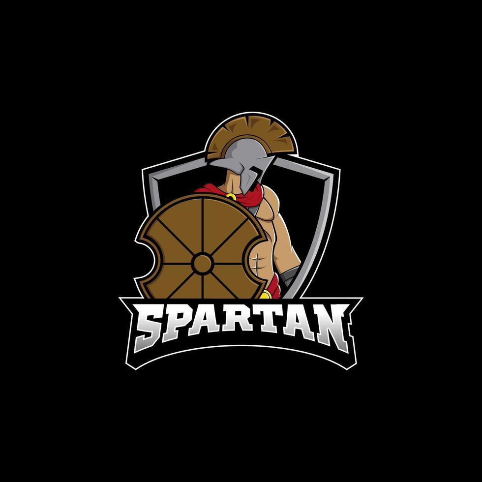 logo de mascota espartana, diseño de logo de esport vector