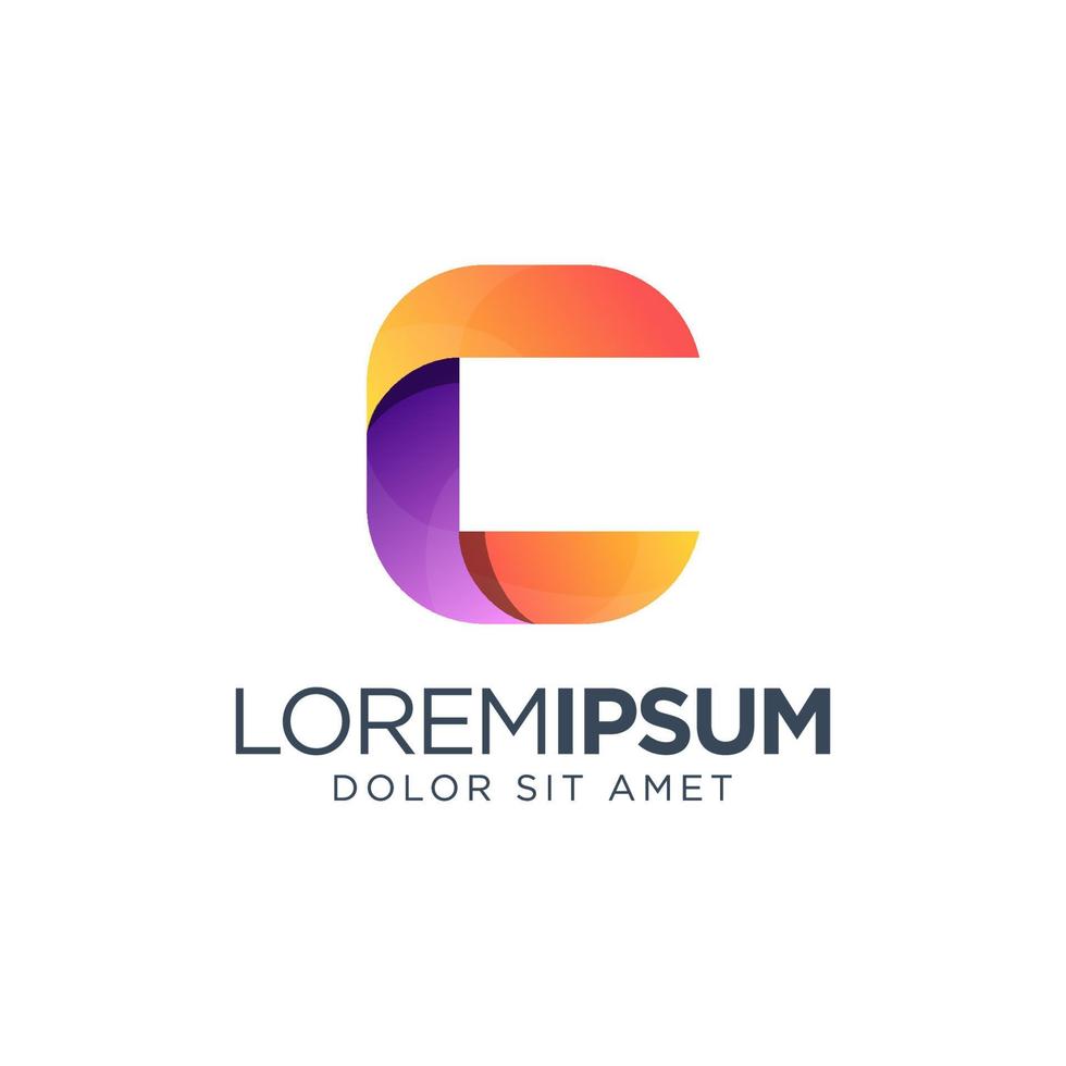 diseño de logotipo colorido letra c vector