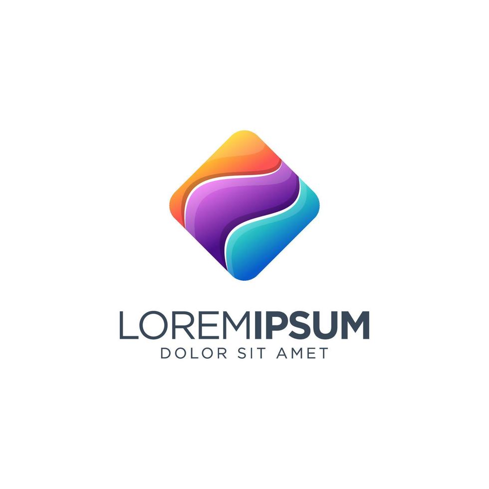 Rhombus Gradient Logo vector