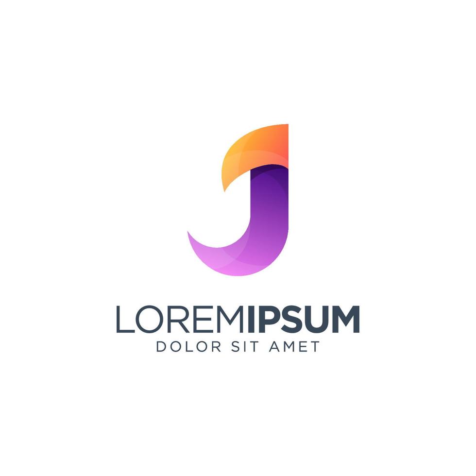 diseño de logotipo colorido letra j vector