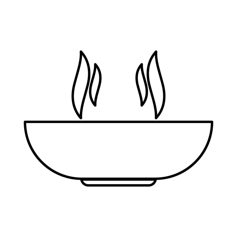 icono de color negro de plato caliente. vector