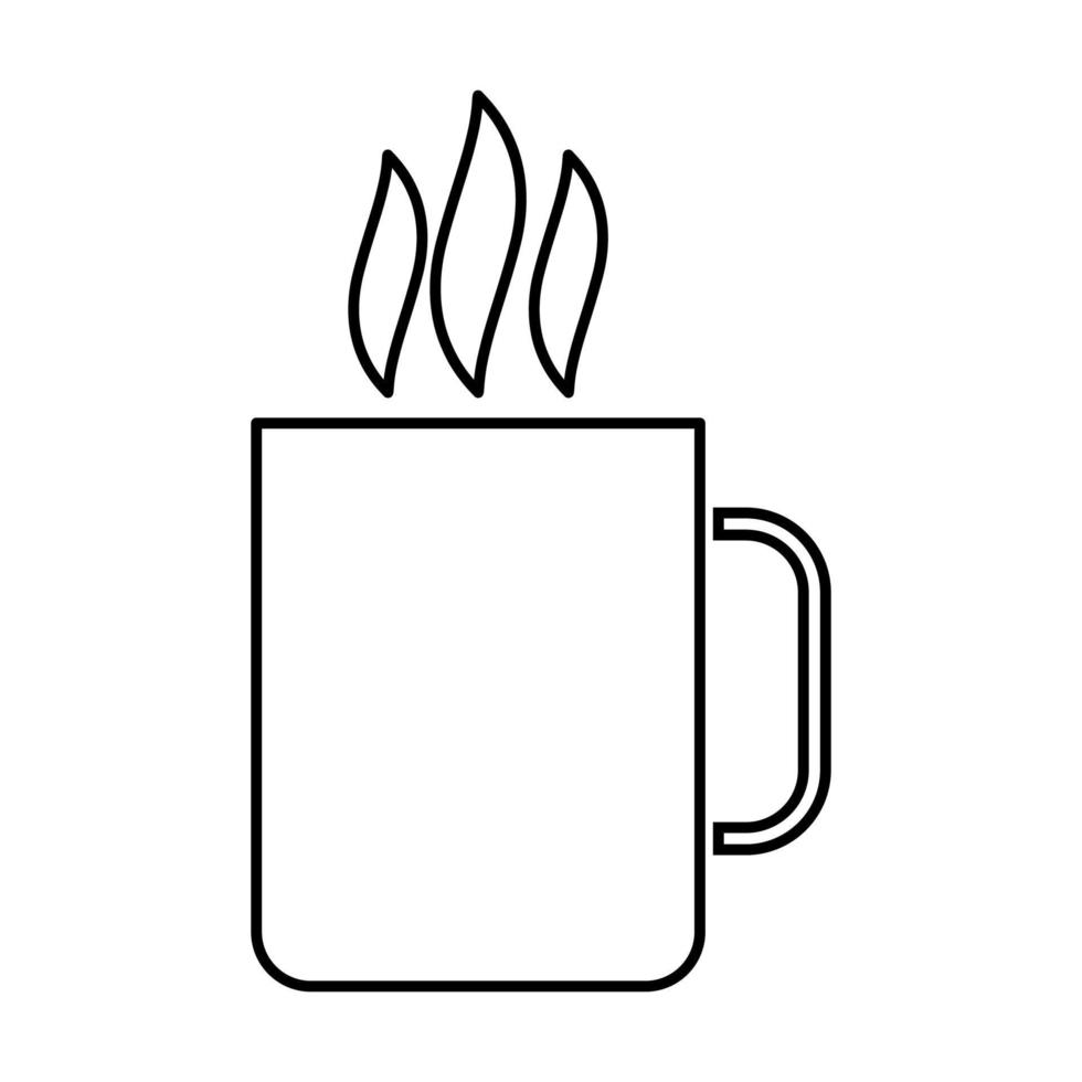 taza con icono de color negro de bebida caliente. vector