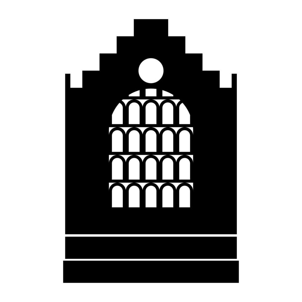 icono negro del edificio de la iglesia. vector