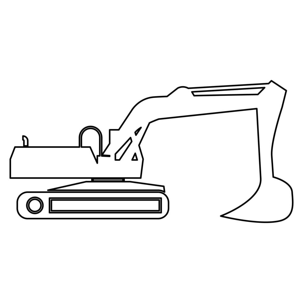 Excavator black icon . vector