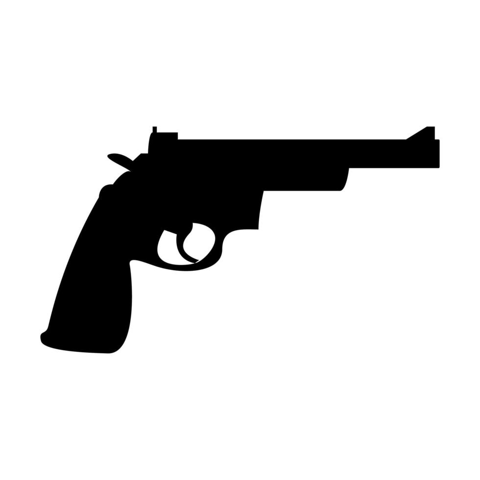 pistola revólver color negro vector