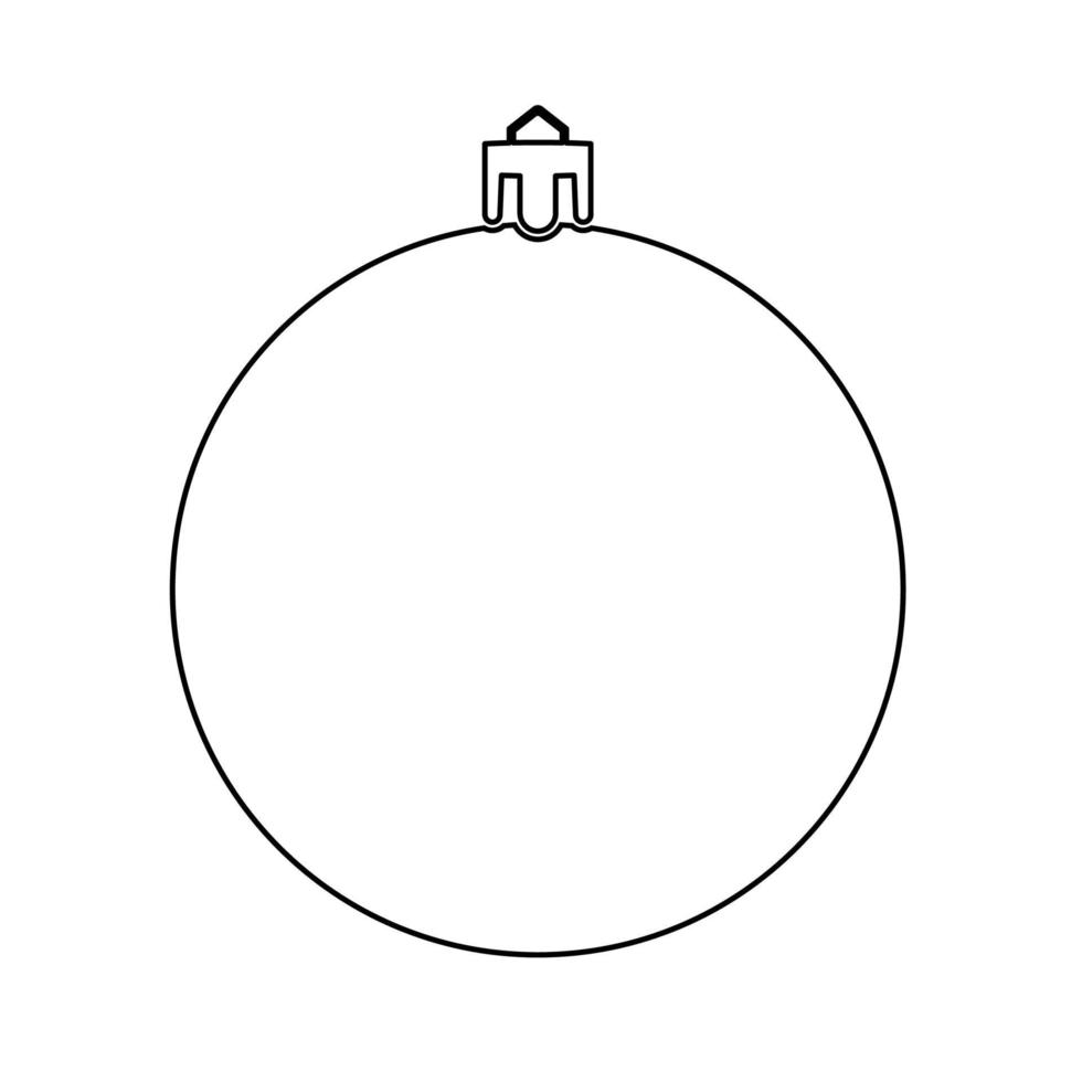 New Year's sphere. Christmas ball black icon . vector