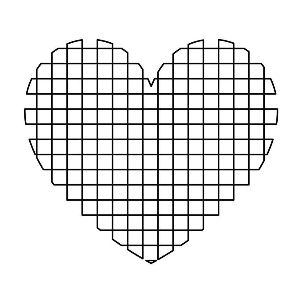 corazón con icono cuadrado ilustración vectorial de color negro. vector