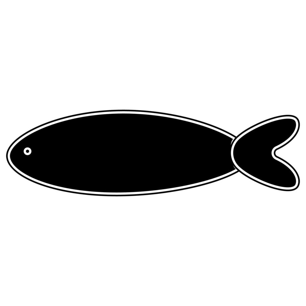 icono de pescado color negro vector ilustración imagen estilo plano