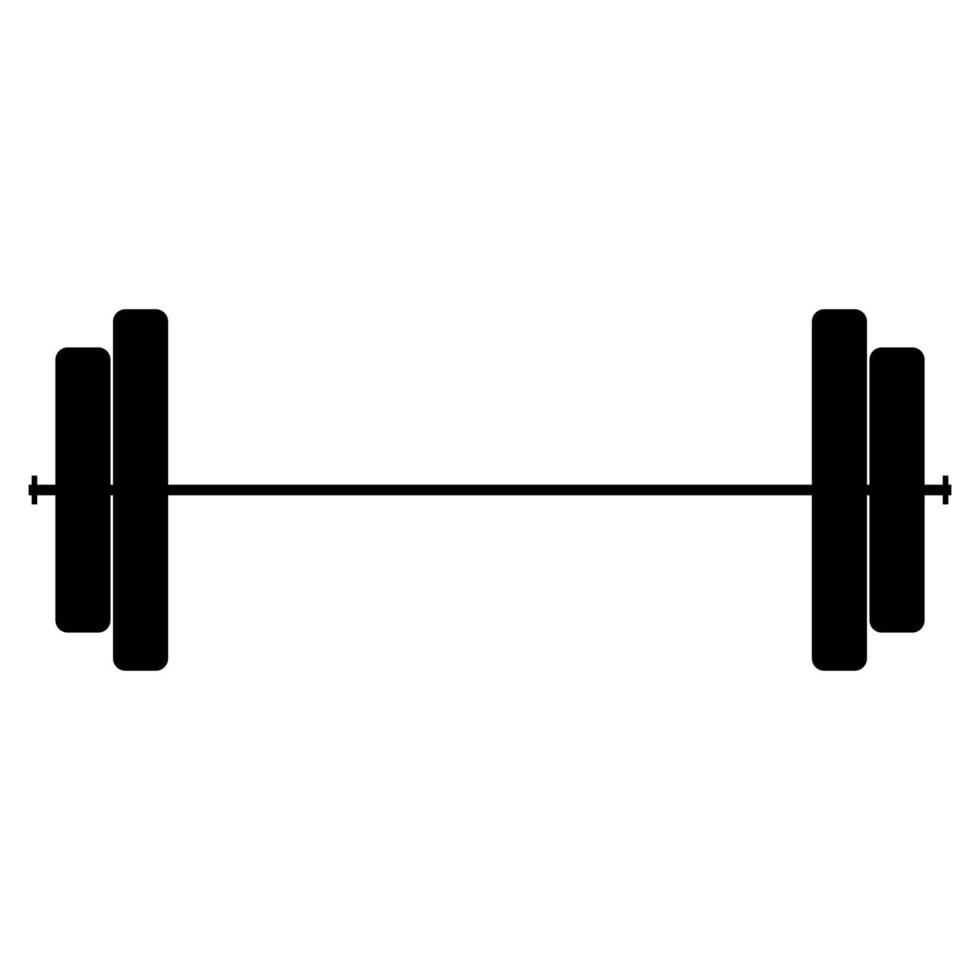Barbell icon black color vector illustration image flat style