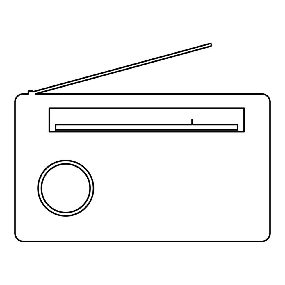 radio el icono de color negro. vector