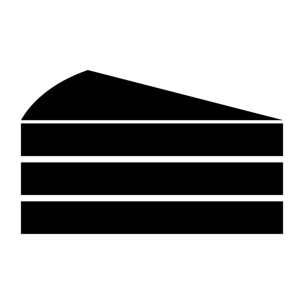 Piece of cake black icon . vector