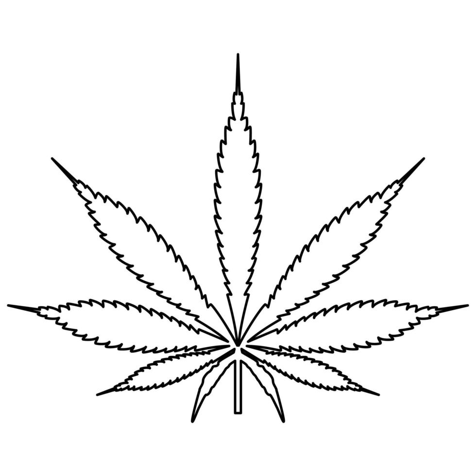 Cannabis marijuana leaf black icon . vector