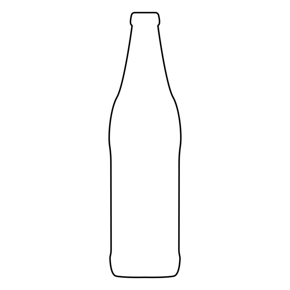 icono negro de la botella de cerveza. vector