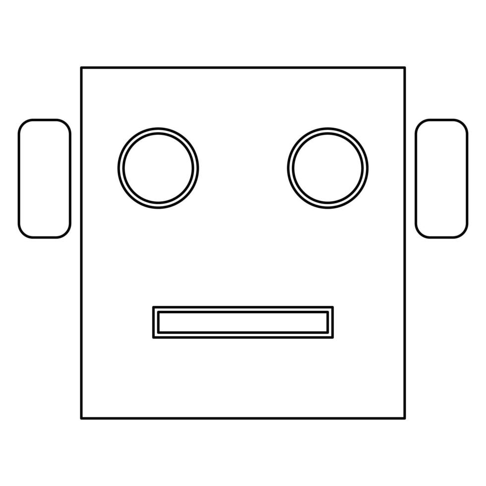 Robot head icon black color vector illustration .