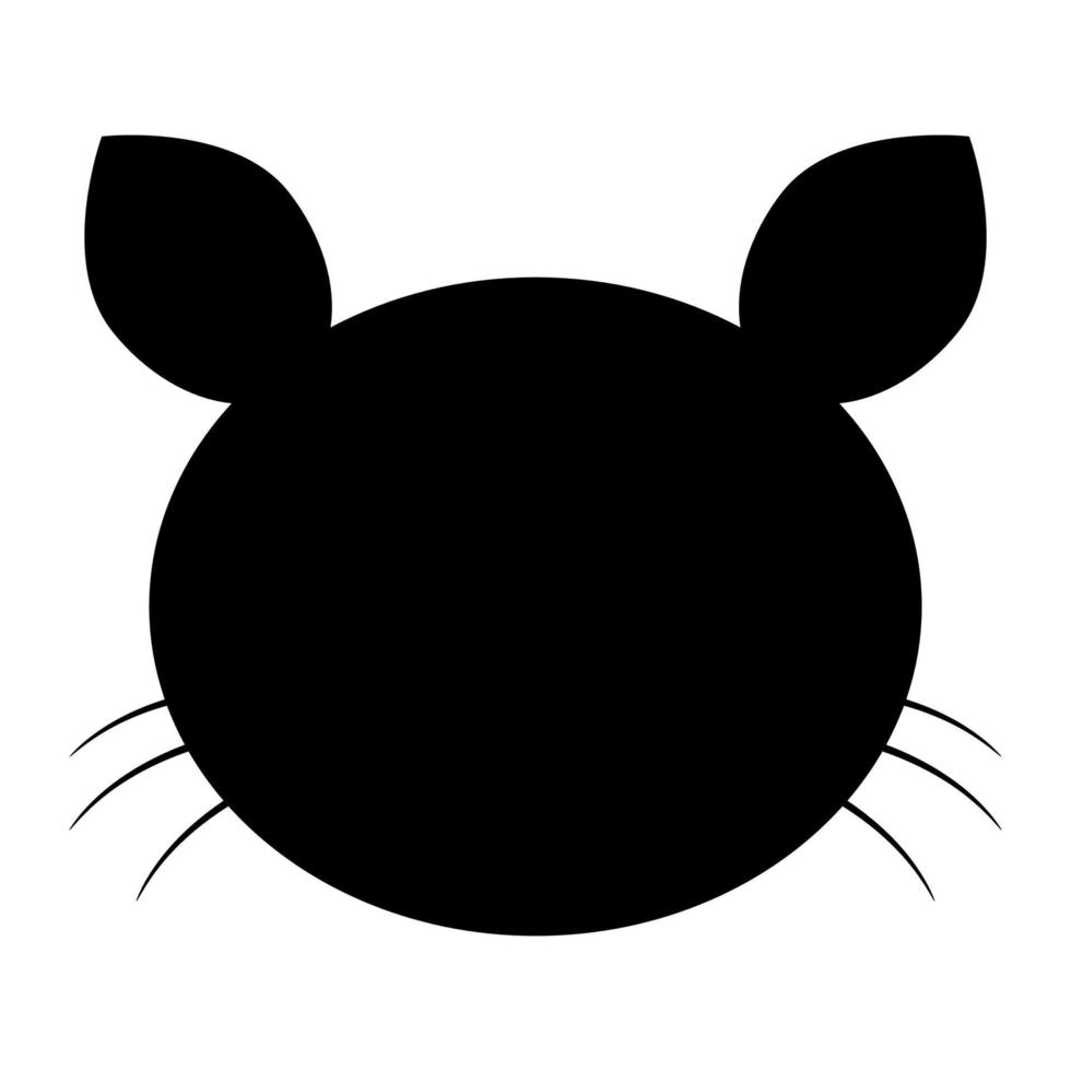 icono de cabeza de gato color negro ilustración vectorial imagen estilo plano vector