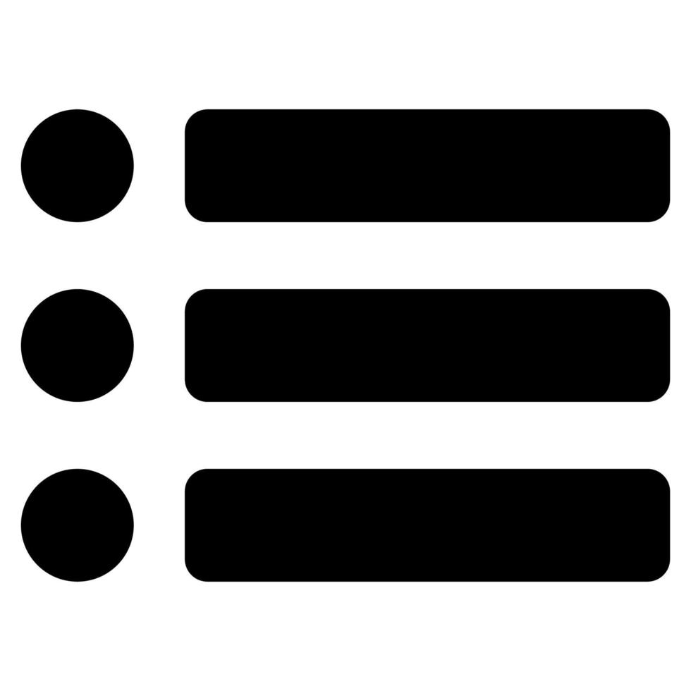 icono de lista color negro vector ilustración imagen estilo plano