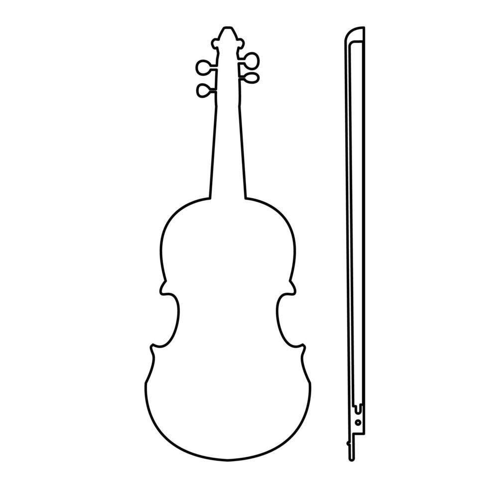 Violin outline black color vector