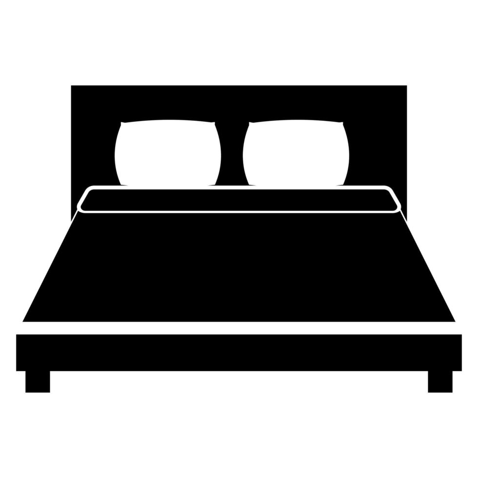 Bed icon black color vector illustration image flat style