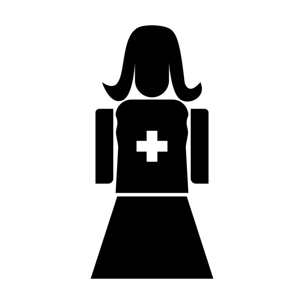 Nurse icon black color vector illustration image flat style