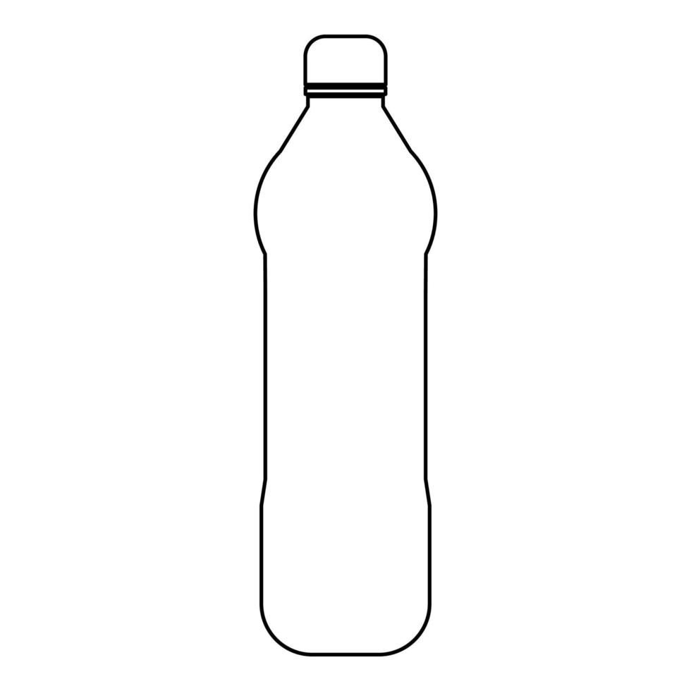 Water plastic bottle the black color icon . vector