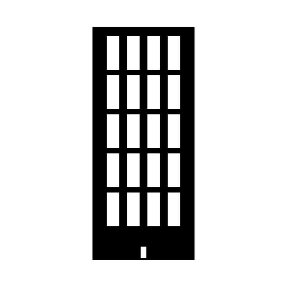 icono negro del edificio de la torre del cielo. vector