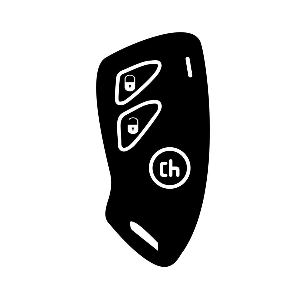 Car key and of the alarm system black icon . vector