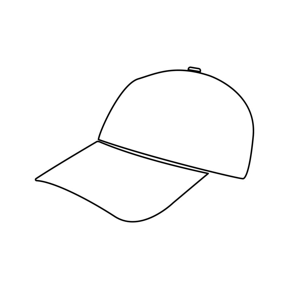 icono negro de la gorra de béisbol. vector