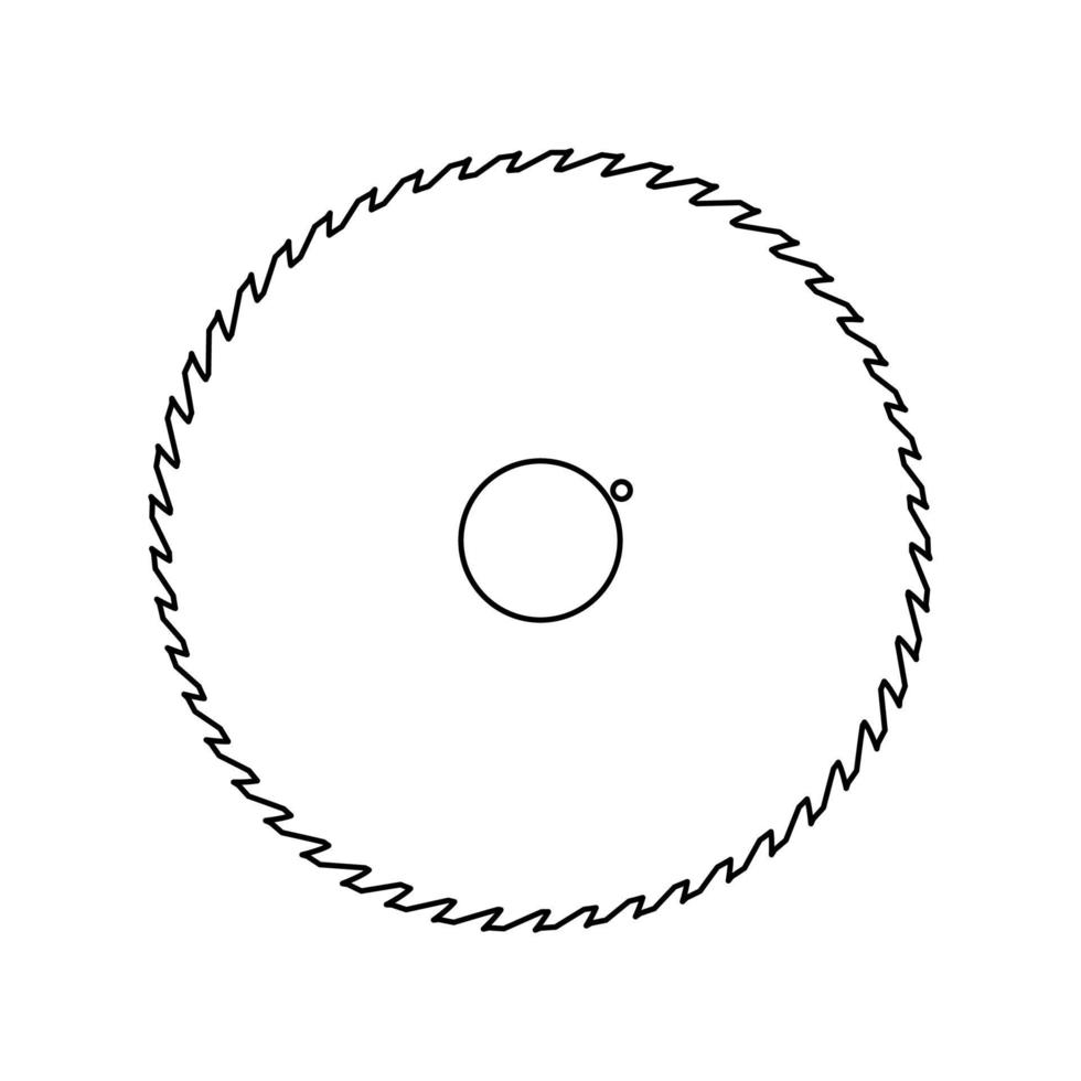 Circular saw blade black icon . vector