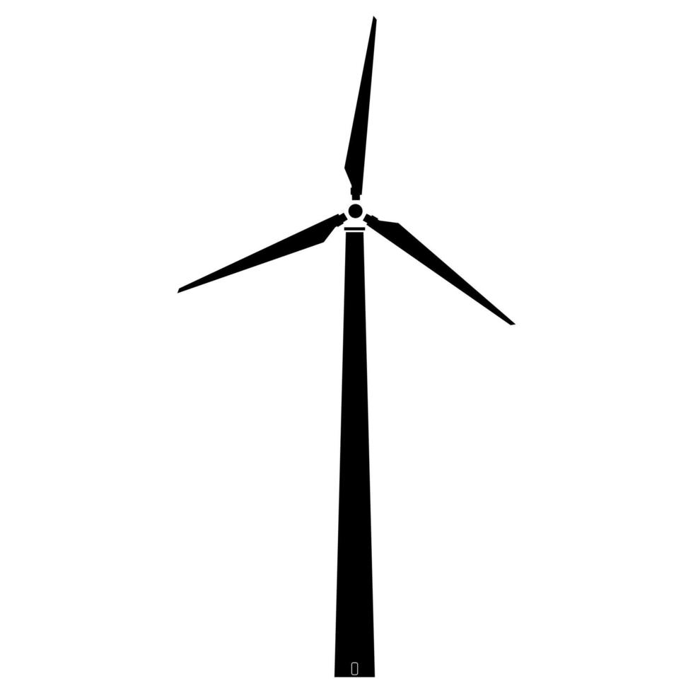 Wind turbine black color vector
