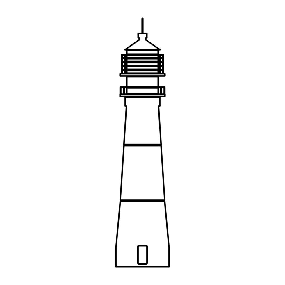 Lighthouse icon black color vector illustration .