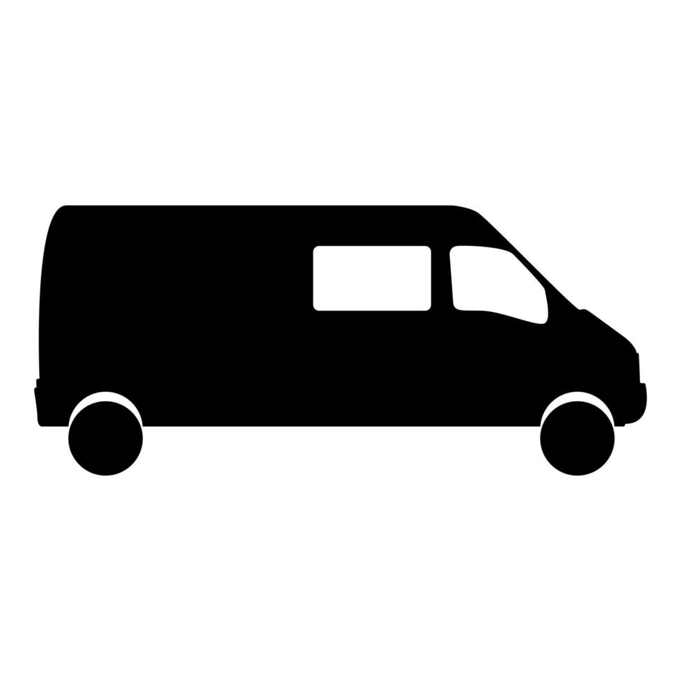 icono de autobús color negro vector ilustración imagen estilo plano