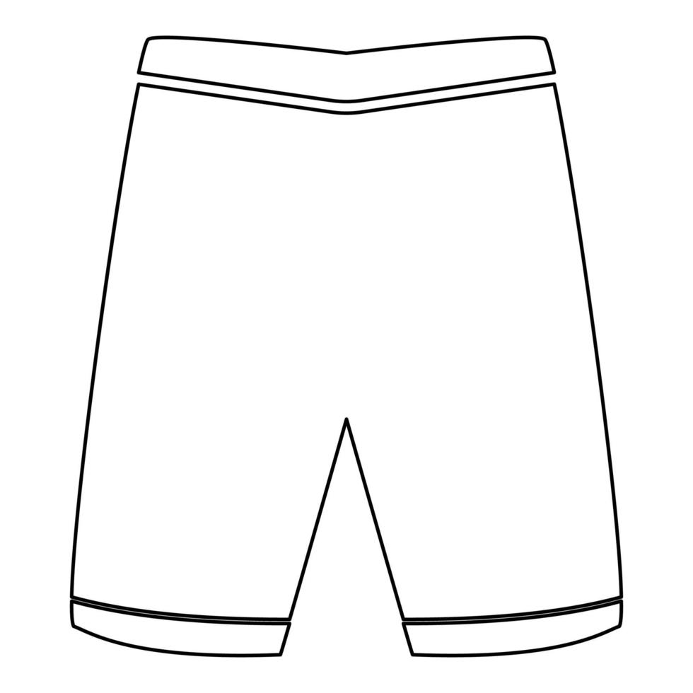 shorts contorno color negro vector