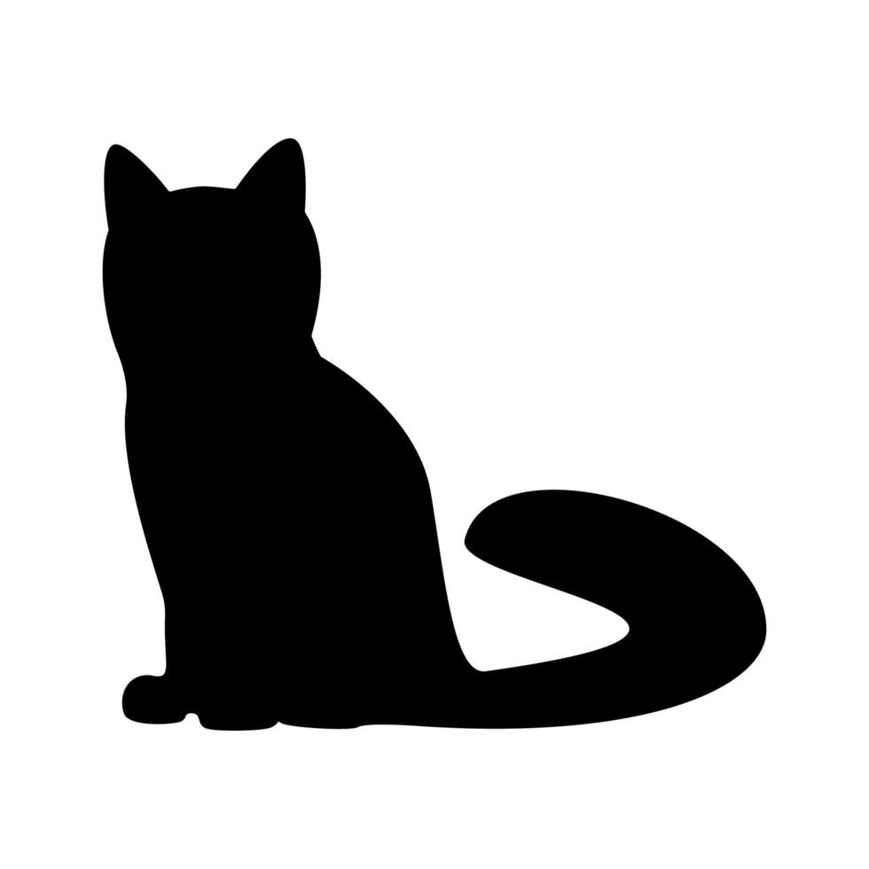 gato icono color negro vector ilustración imagen estilo plano