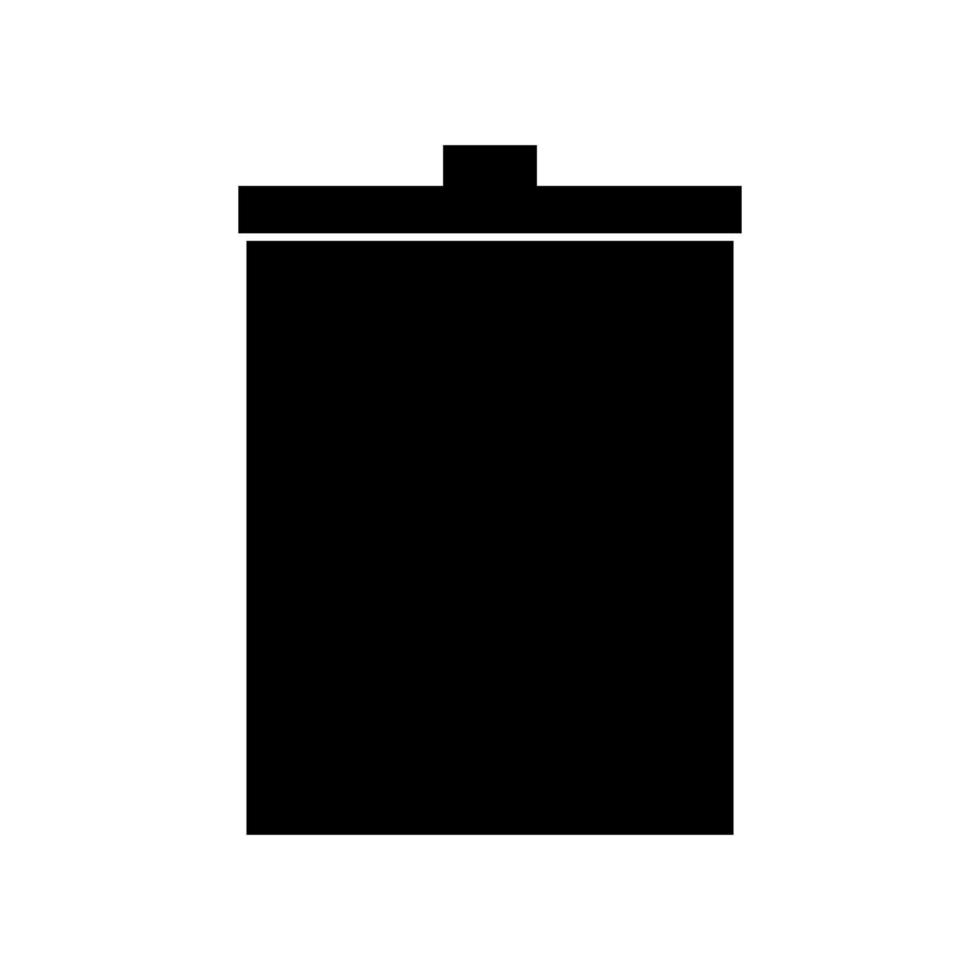 cubo de basura icono color negro vector ilustración imagen estilo plano