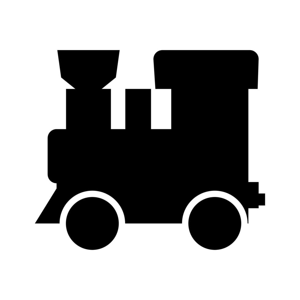 locomotora de vapor - tren icono negro. vector