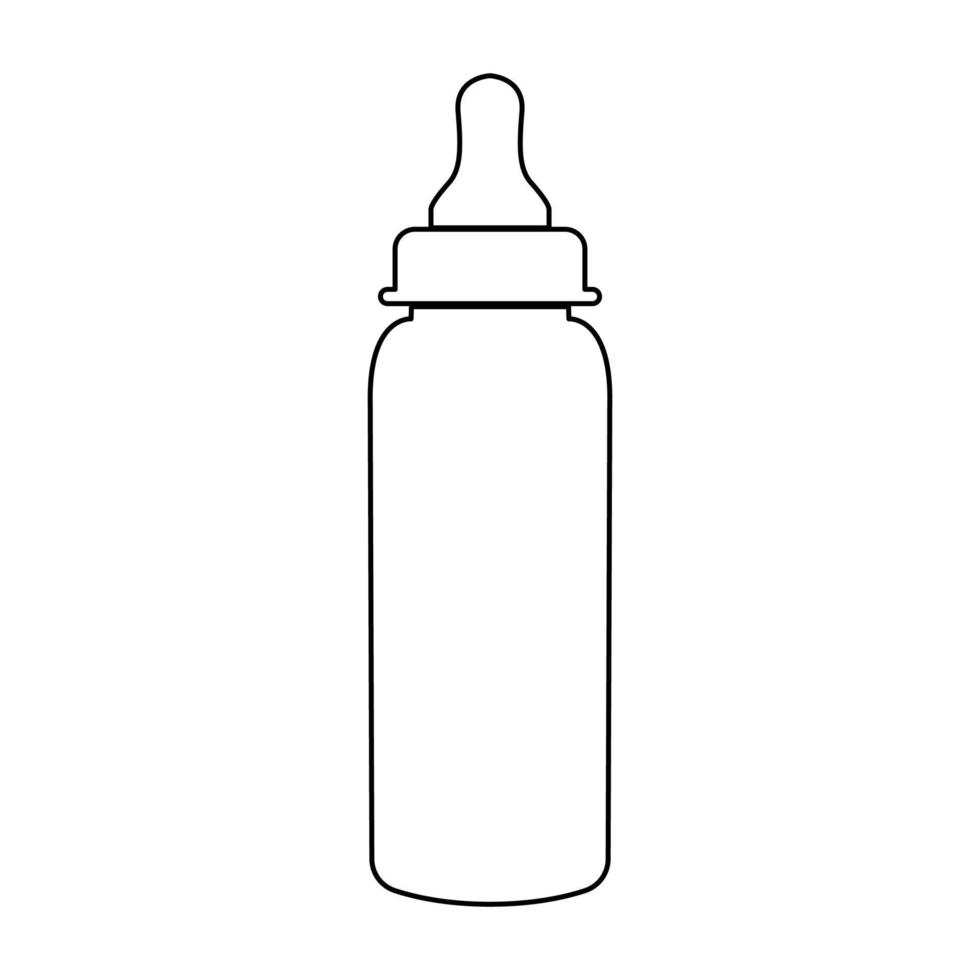 Baby bottle symbol black icon . vector